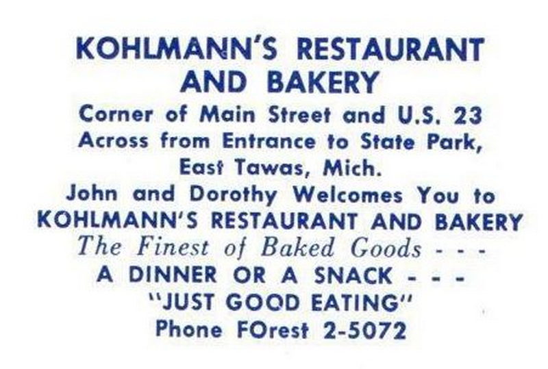 Kohlmanns Restaurant and Bakery - Vintage Postcard (newer photo)